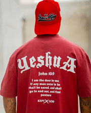 Yeshua Scripture Raw Hem Tee (Oversized Fit) - Premium Shirts & Tops from KEPT Clothing Brand - Just $45! Shop now at KEPT Clothing Brand