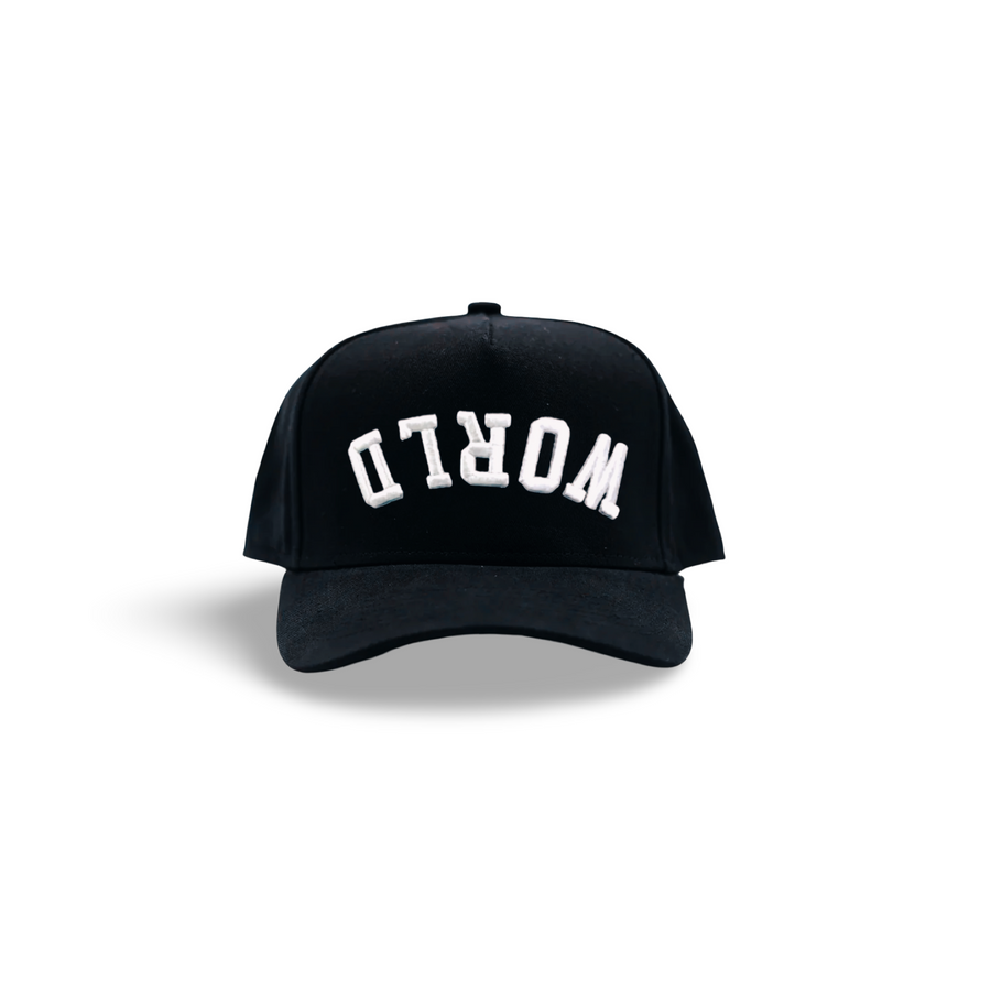 Upside Down World - Onyx Black - Premium Hats from KEPT Clothing Brand - Just $38! Shop now at KEPT Clothing Brand