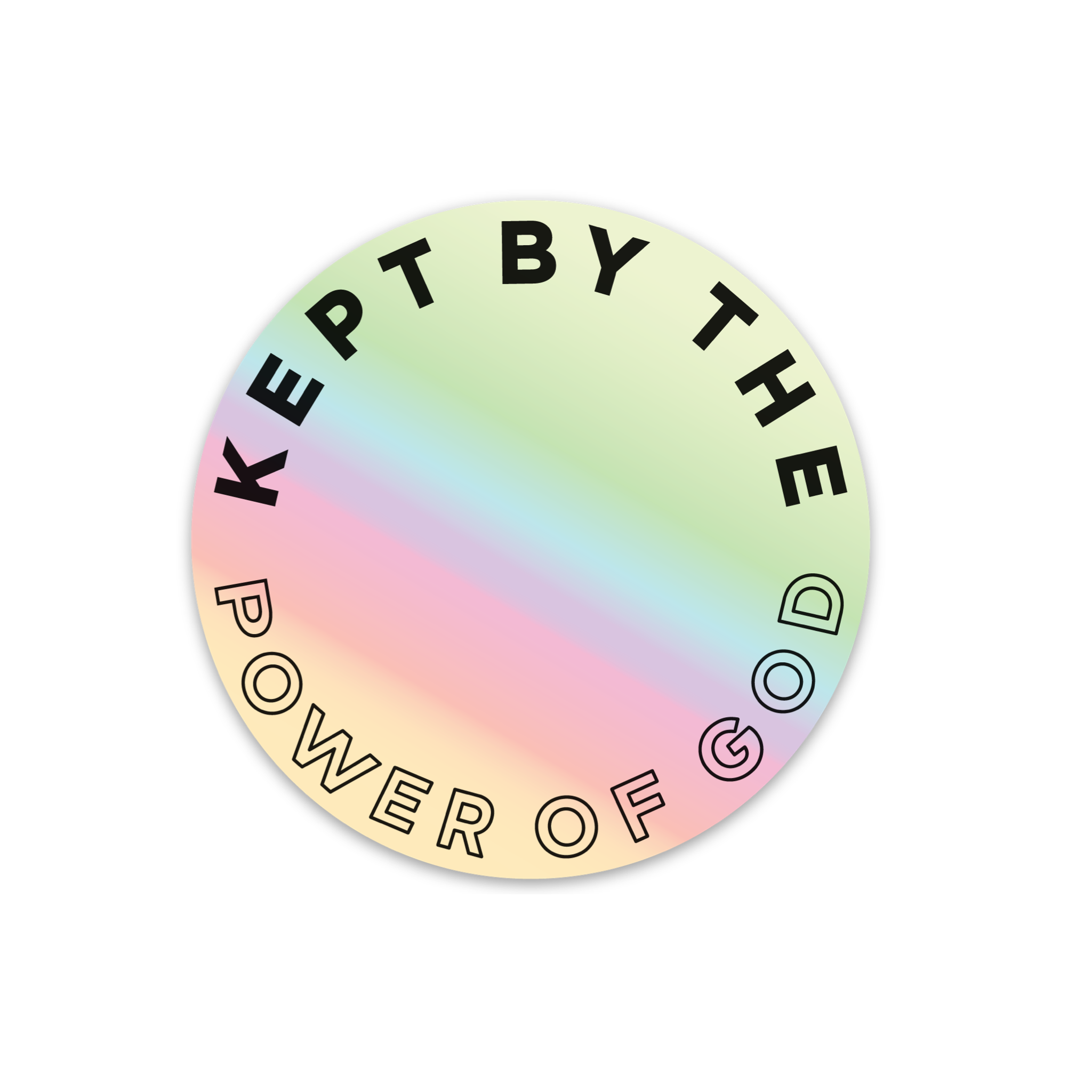 Power of God Circle Holographic Sticker - Premium Accessories from KEPT Clothing Brand - Just $3! Shop now at KEPT Clothing Brand