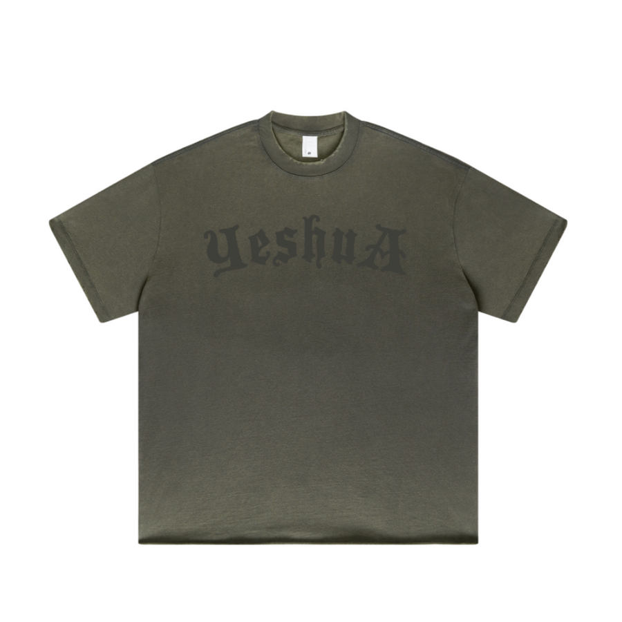 Yeshua Scripture Raw Hem Tee (Oversized Fit) - Premium Shirts & Tops from KEPT Clothing Brand - Just $45! Shop now at KEPT Clothing Brand