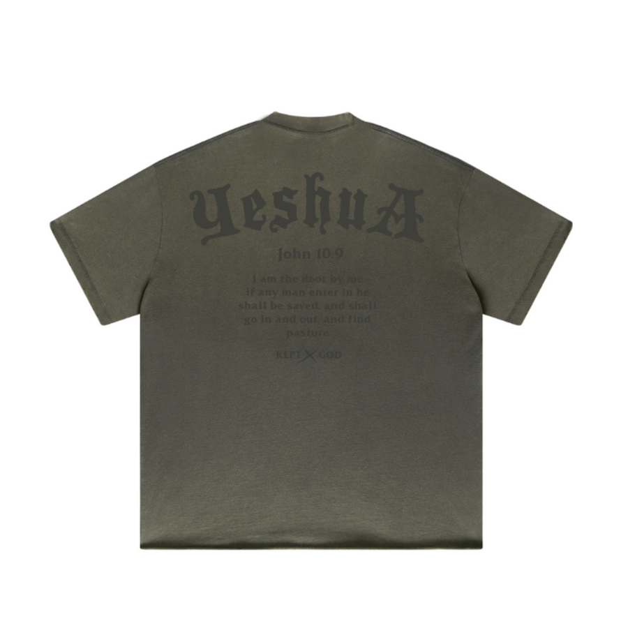 Yeshua Scripture Raw Hem Tee (Oversized Fit) - Premium Shirts & Tops from KEPT Clothing Brand - Just $45! Shop now at KEPT Clothing Brand