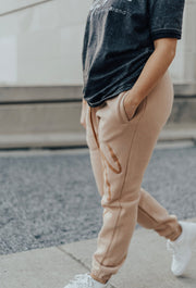 KEPT Signature Fleece Joggers - Tan - Premium Bottoms from KEPT Clothing Brand - Just $20! Shop now at KEPT Clothing Brand