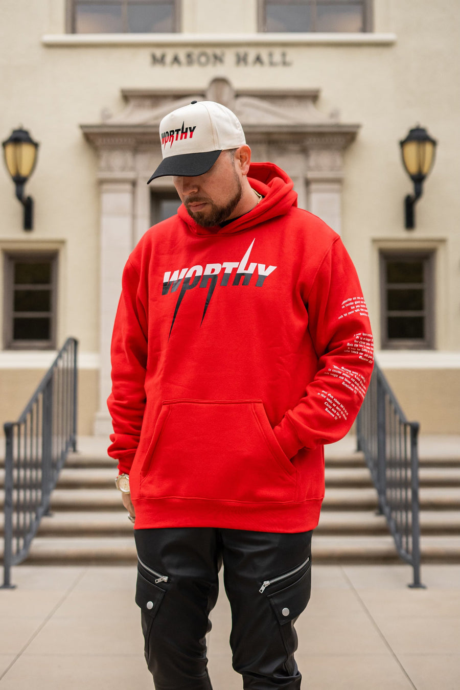 Worthy on Sleeve Hoodie - Premium Hoodie from KEPT Clothing Brand - Just $35! Shop now at KEPT Clothing Brand
