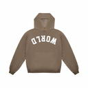 Upside Down World Hoodie — Baptist Brown