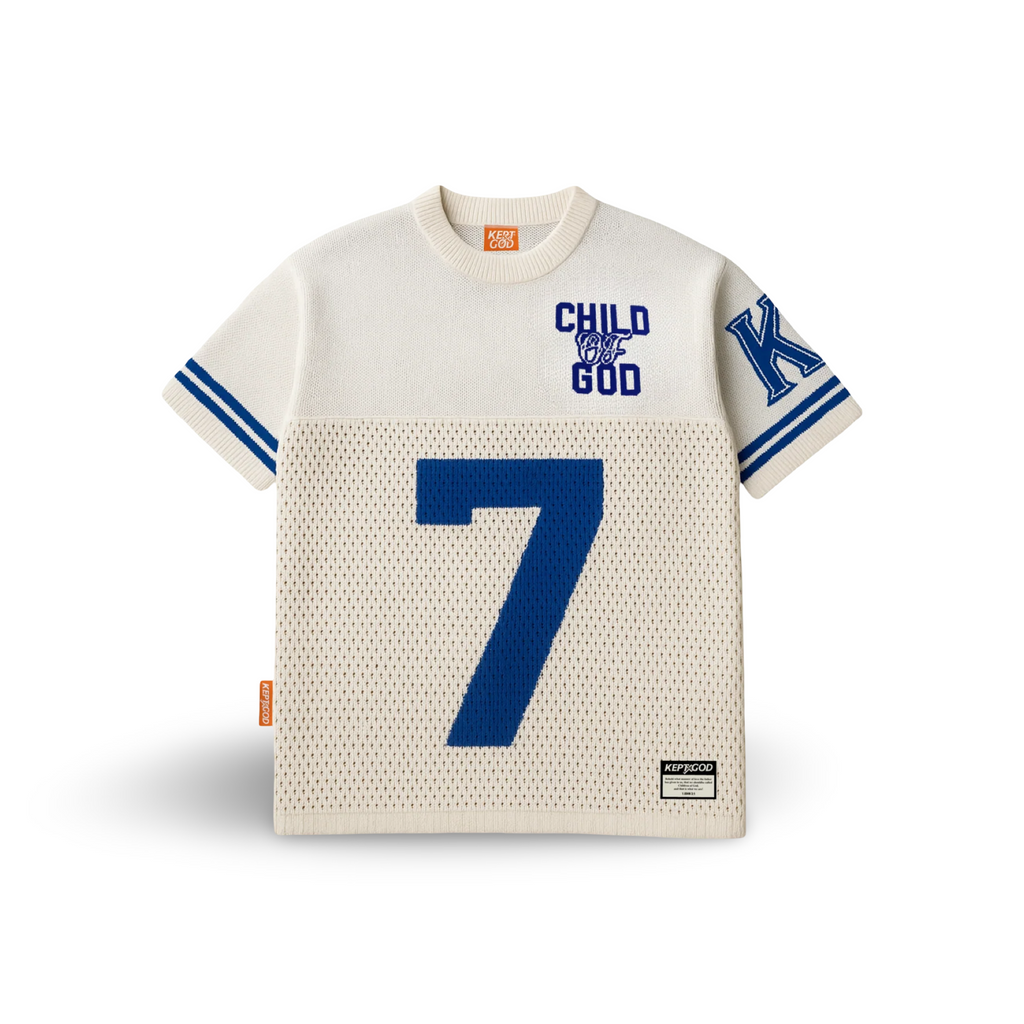 Child of God Knitted Jersey - Revival Royal - Premium Shirts & Tops from KEPT Clothing Brand - Just $85! Shop now at KEPT Clothing Brand