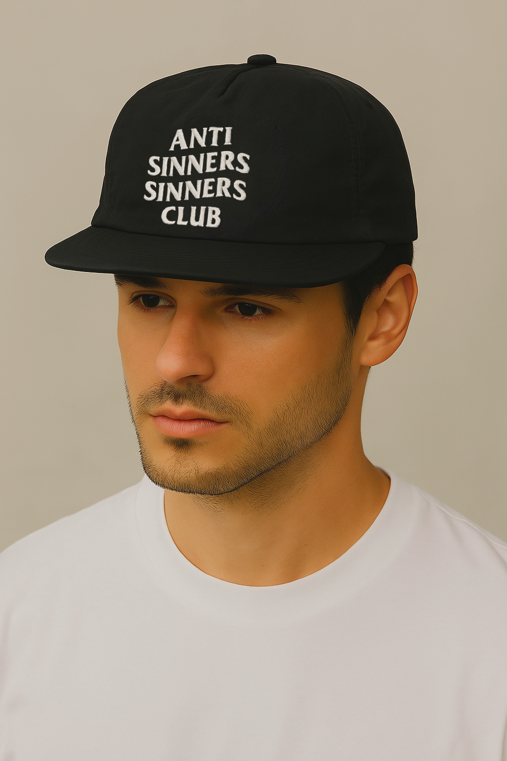 ANTI SINNERS SINNERS CLUB – Vintage Painters Hat - Premium Hats from KEPT Clothing Brand - Just $28! Shop now at KEPT Clothing Brand
