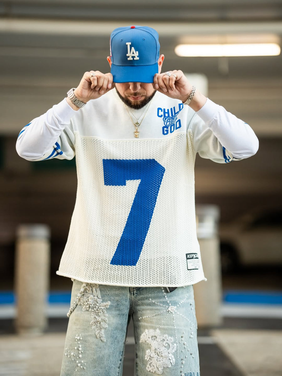 Child of God Knitted Jersey - Revival Royal - Premium Shirts & Tops from KEPT Clothing Brand - Just $85! Shop now at KEPT Clothing Brand