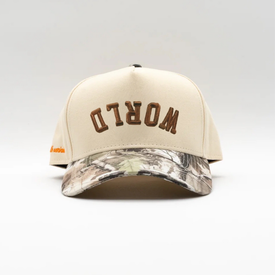 Upside Down World - Light Camo - Premium Hats from KEPT Clothing Brand - Just $38! Shop now at KEPT Clothing Brand