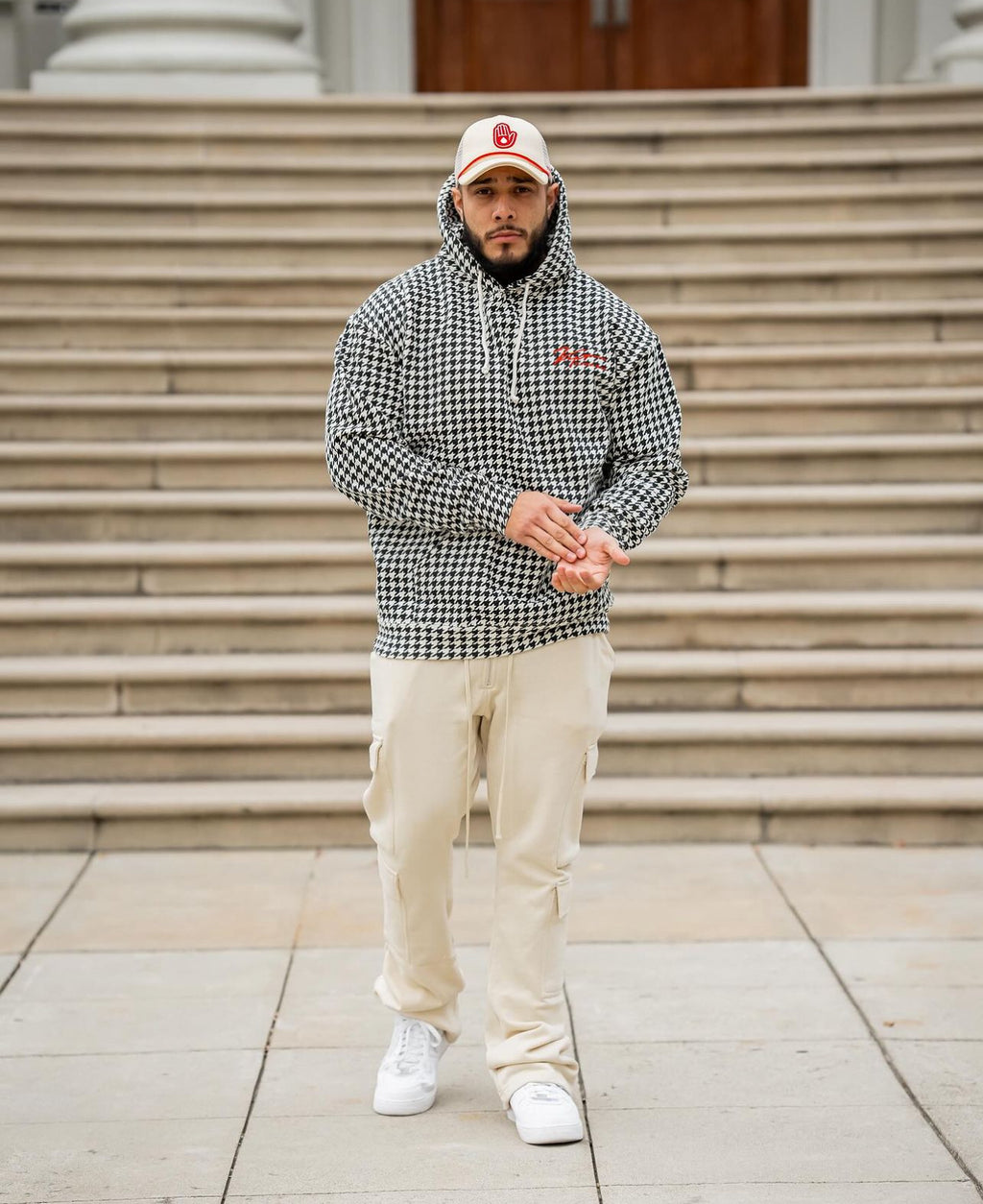 Houndstooth Signature Hoodie - Premium Hoodie from KEPT Clothing Brand - Just $55! Shop now at KEPT Clothing Brand
