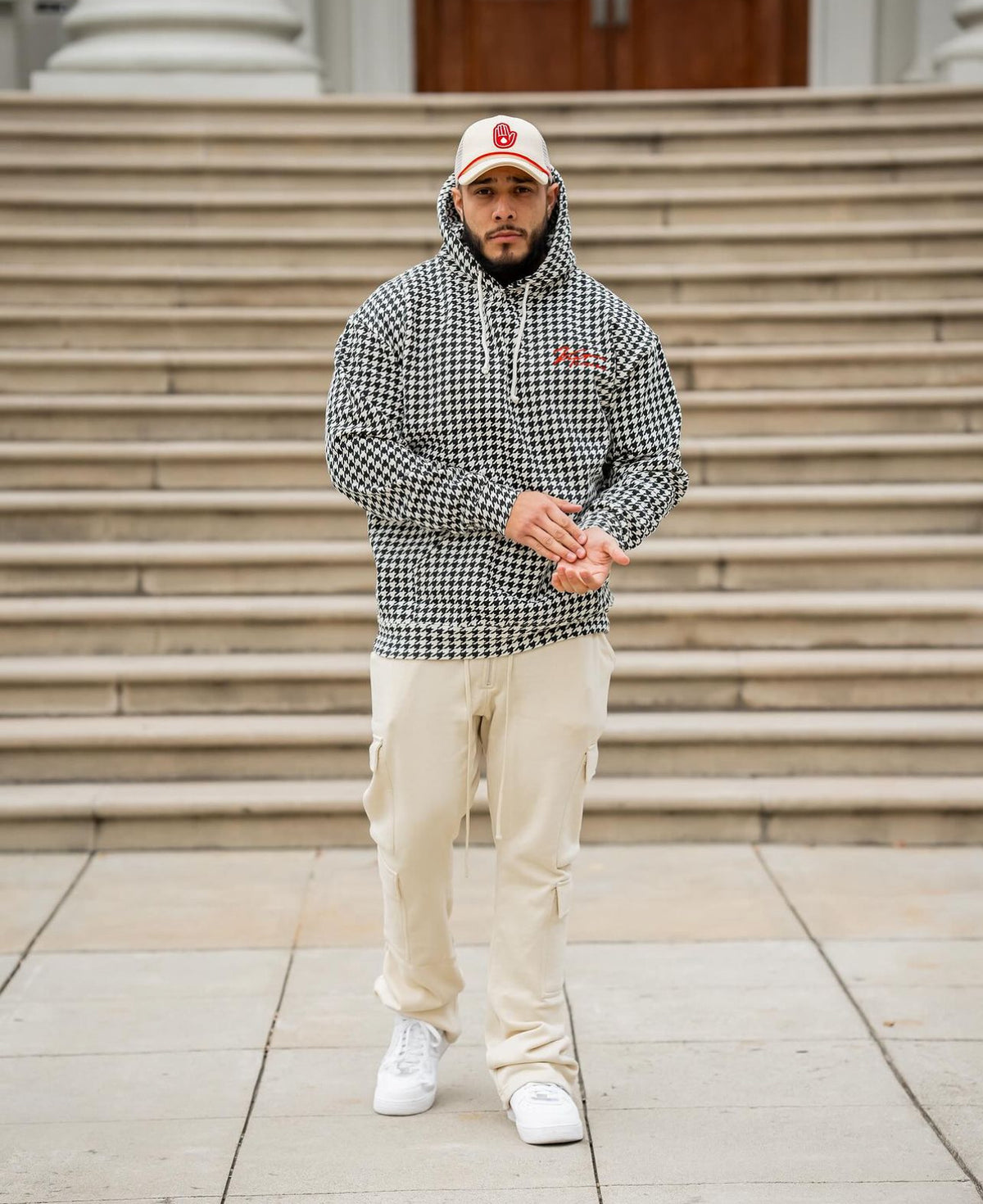 Houndstooth Signature Hoodie - Premium Hoodie from KEPT Clothing Brand - Just $55! Shop now at KEPT Clothing Brand
