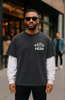 Faith Over Fear Oversized Box 2FER L/S Tee - Premium Shirts & Tops from KEPT Clothing Brand - Just $45! Shop now at KEPT Clothing Brand