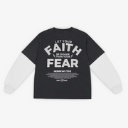 Faith Over Fear Oversized Box 2FER L/S Tee - Premium Shirts & Tops from KEPT Clothing Brand - Just $45! Shop now at KEPT Clothing Brand