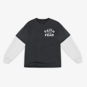 Faith Over Fear Oversized Box 2FER L/S Tee - Premium Shirts & Tops from KEPT Clothing Brand - Just $45! Shop now at KEPT Clothing Brand