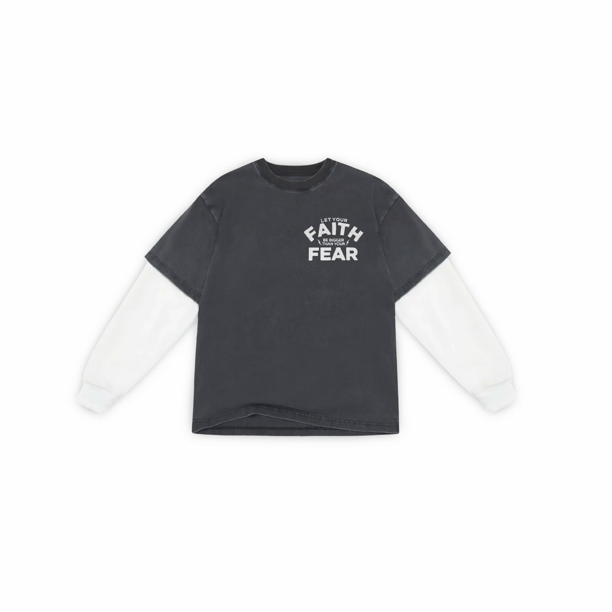 Faith Over Fear Oversized Box 2FER L/S Tee - Premium Shirts & Tops from KEPT Clothing Brand - Just $45! Shop now at KEPT Clothing Brand