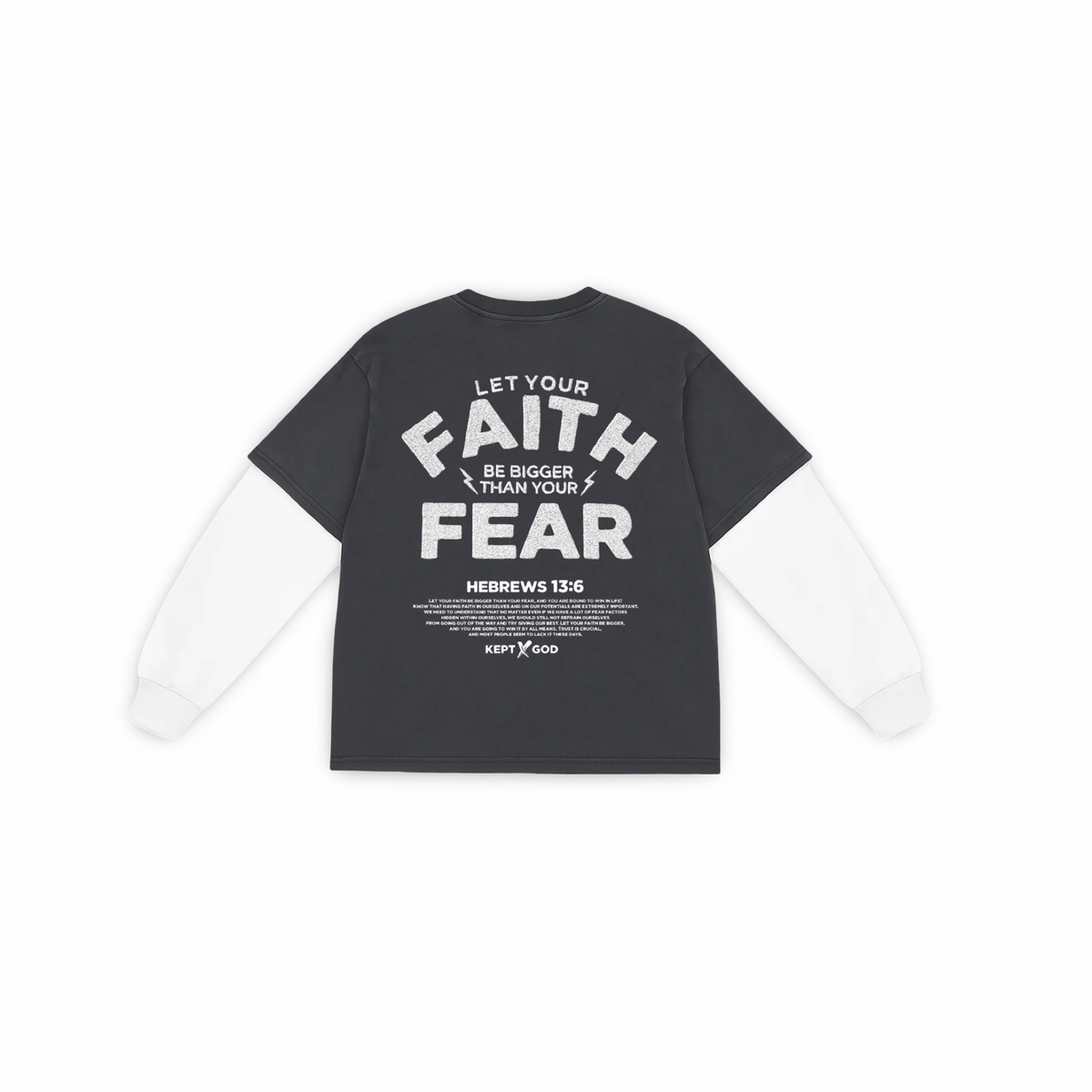 Faith Over Fear Oversized Box 2FER L/S Tee - Premium Shirts & Tops from KEPT Clothing Brand - Just $45! Shop now at KEPT Clothing Brand