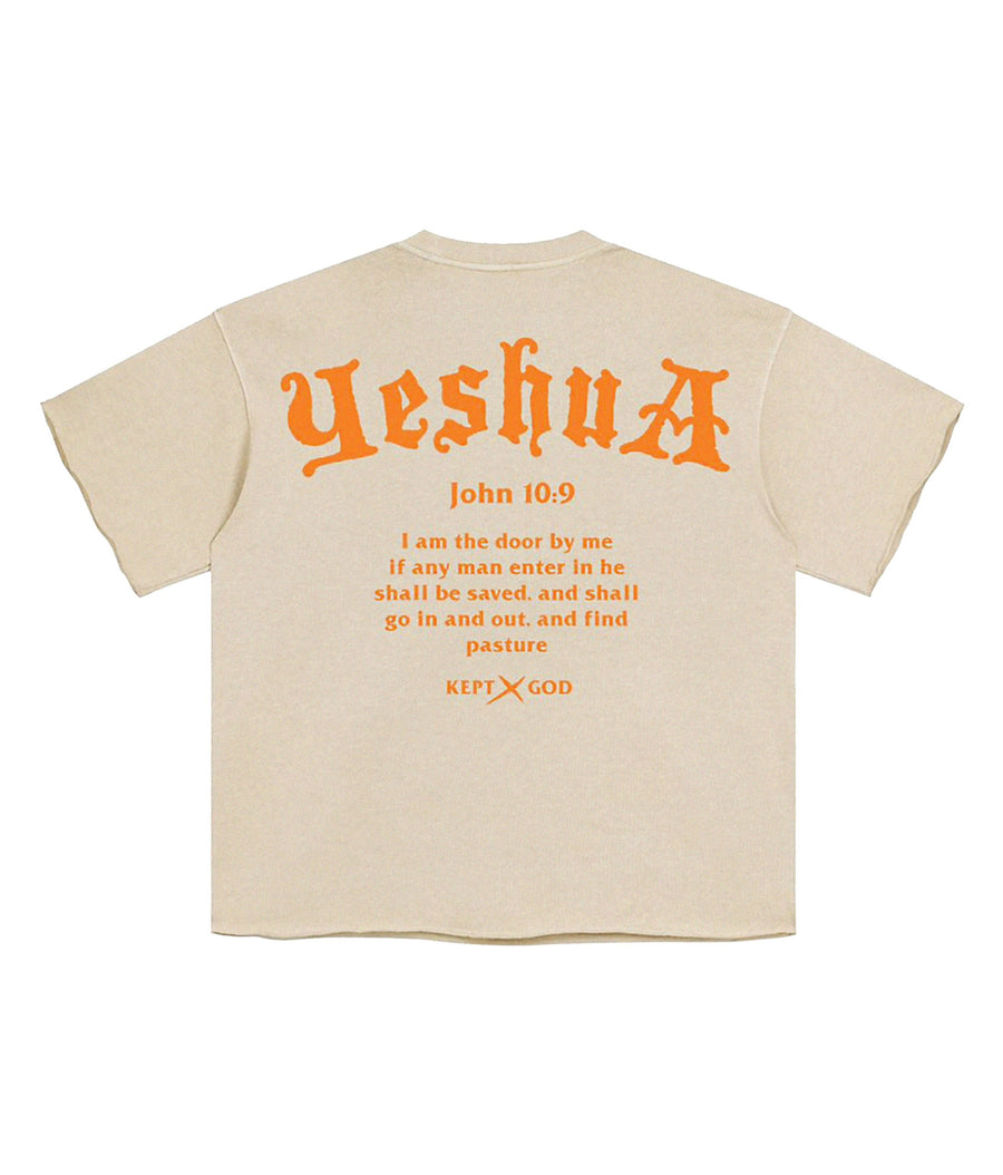 Yeshua Scripture Raw Hem Tee (Oversized Fit)