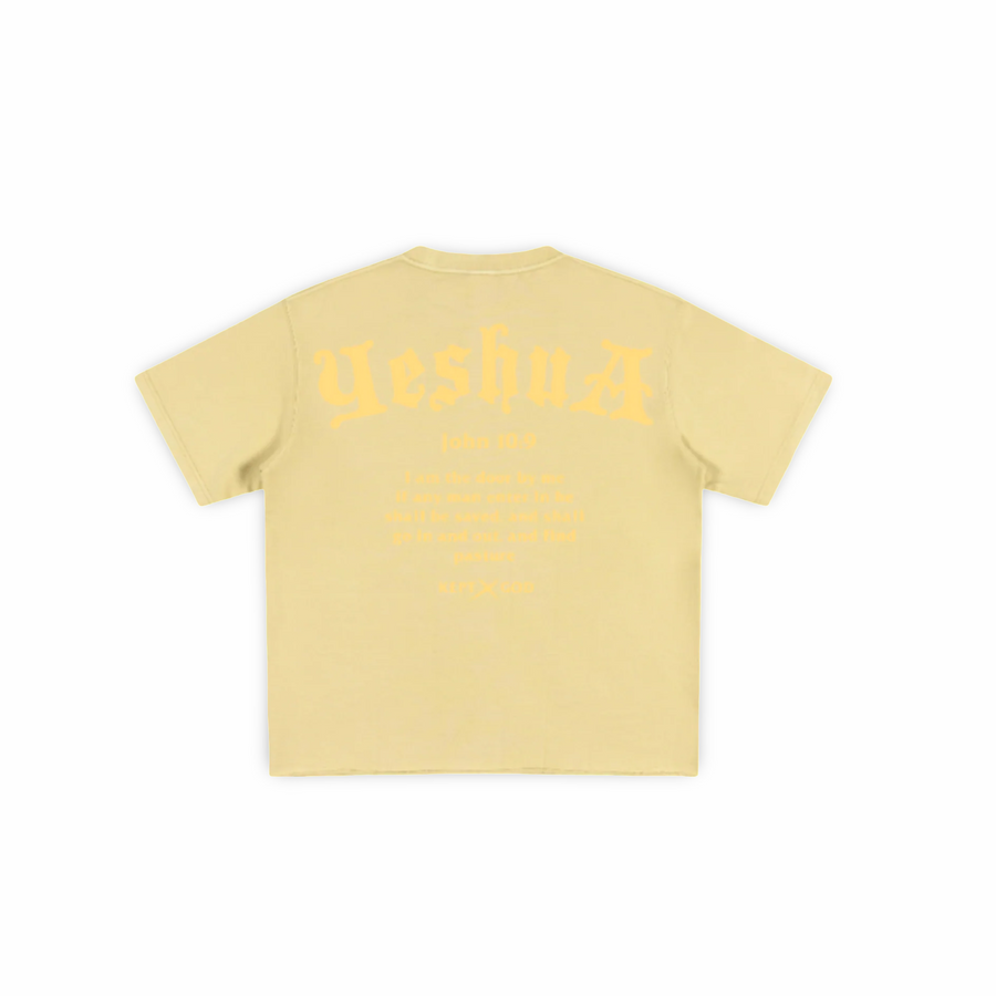 Yeshua Scripture Raw Hem Tee (Oversized Fit) - Premium Shirts & Tops from KEPT Clothing Brand - Just $38! Shop now at KEPT Clothing Brand