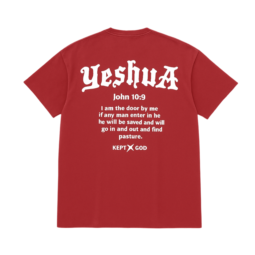 Yeshua Scripture Raw Hem Tee (Oversized Fit) - Premium Shirts & Tops from KEPT Clothing Brand - Just $38! Shop now at KEPT Clothing Brand