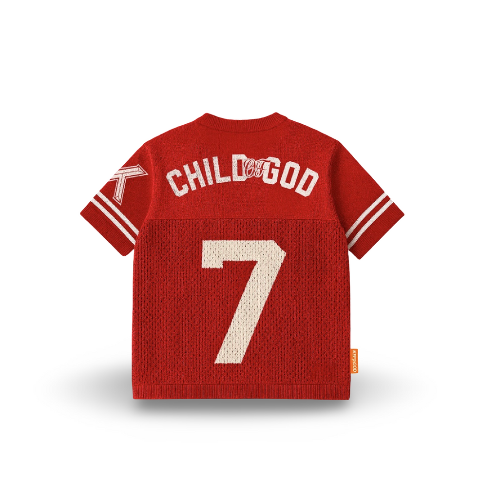 Child of God Knitted Jersey - Trinity Red (Oversized Fit)