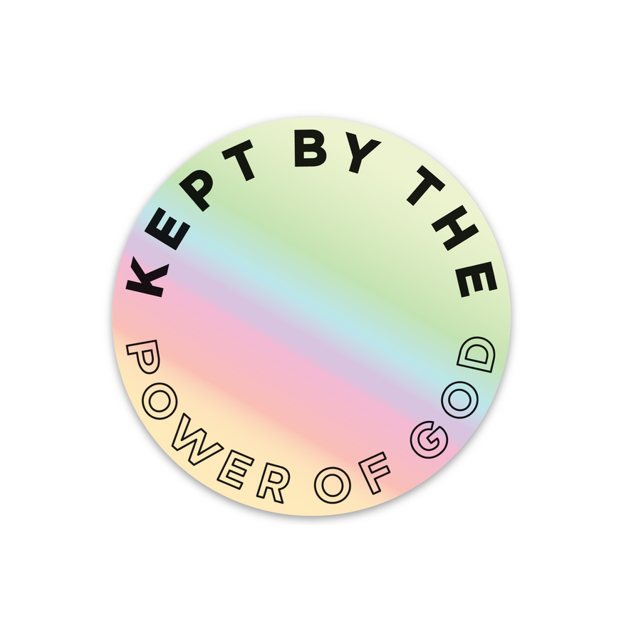 Power of God Circle Holographic Sticker