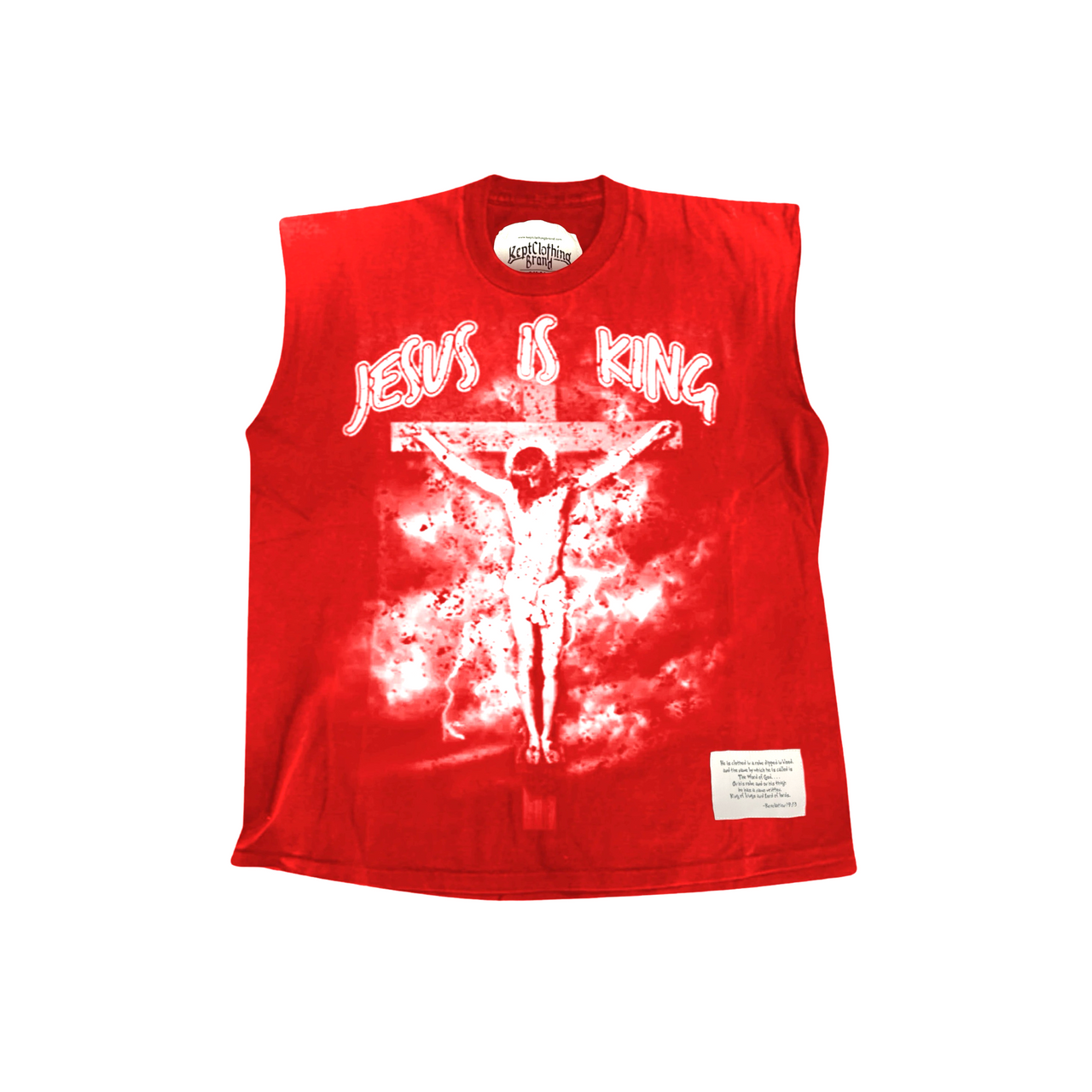 Jesus is King Muscle Tee - Vintage Red