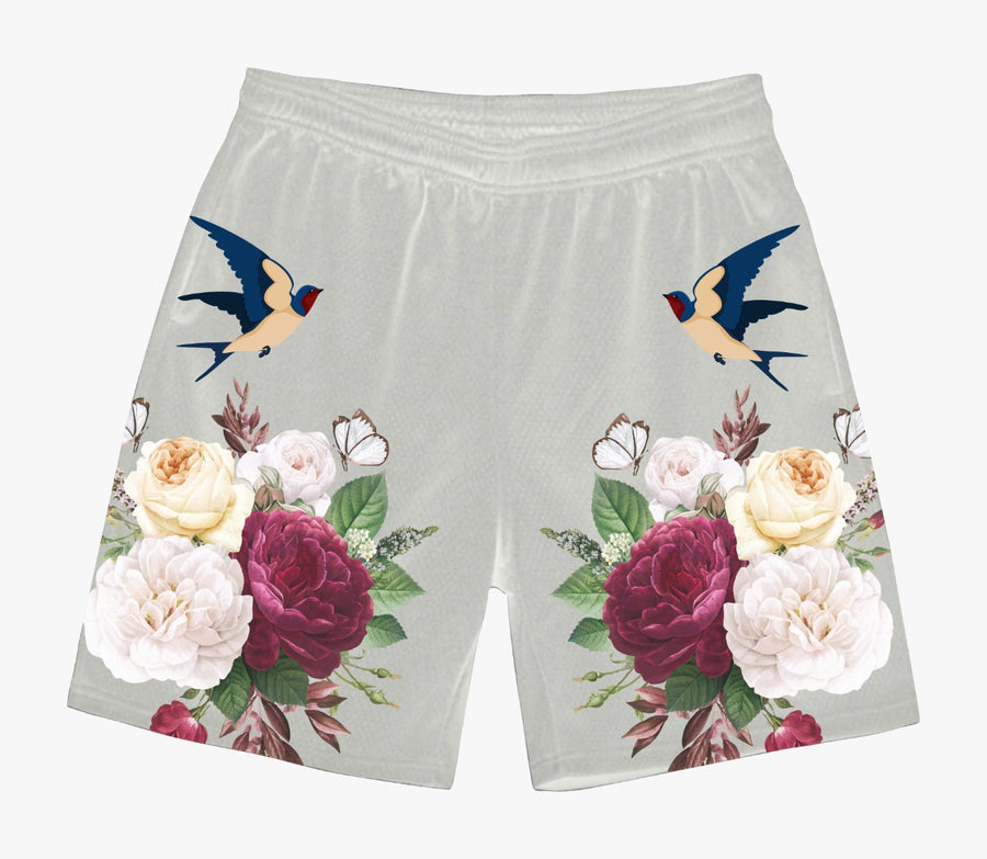 Mosaic Rose Mesh Shorts